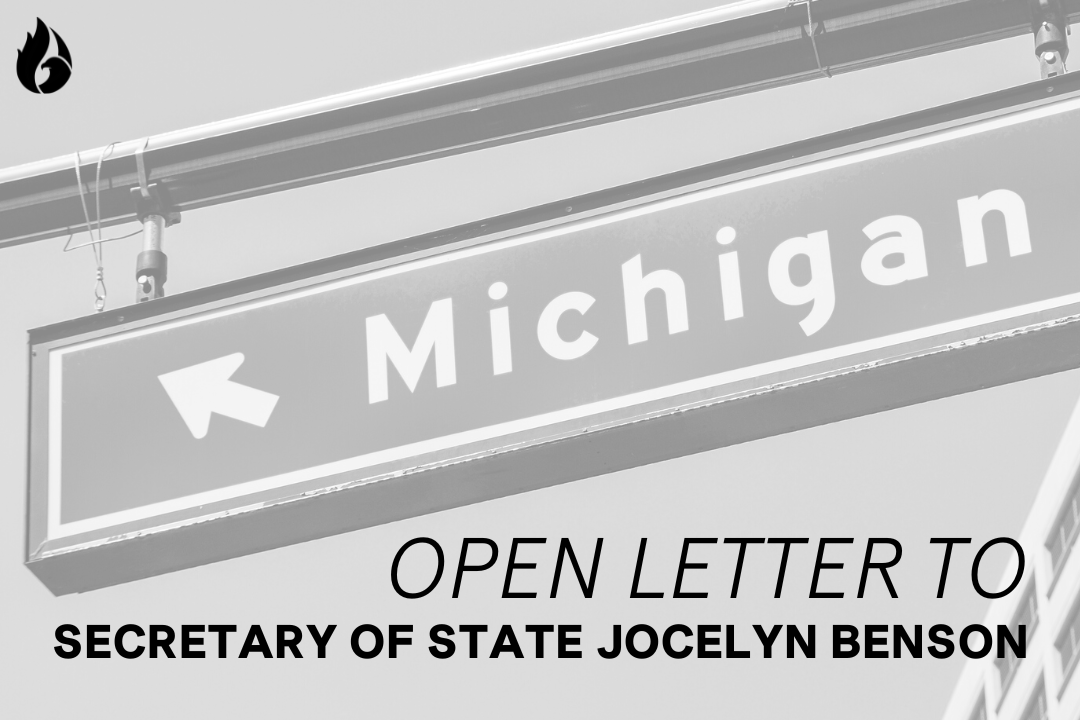 Open Letter to MI Secretary of State Benson AlignAct